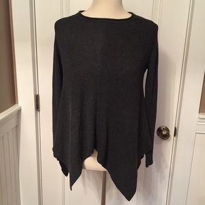 COIN 1804 TOP TUNIC GRAY KNIT ASYMMETRICAL  HEM Size S